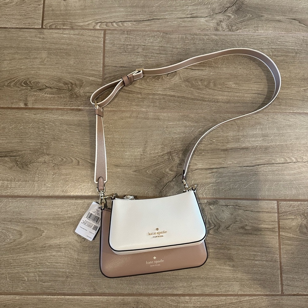NWT Kate Spade Crossbody Duo Purse Toasted Hazelnut Multi
